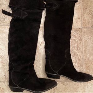 “JAZZ” BLACK SUEDE THIGH/KNEE HIGH BOOTS